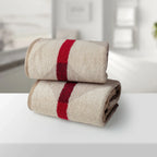 100% Luxury 2pcs Cotton Hand Towel - Pure Indulgence | Color : Coffee 02