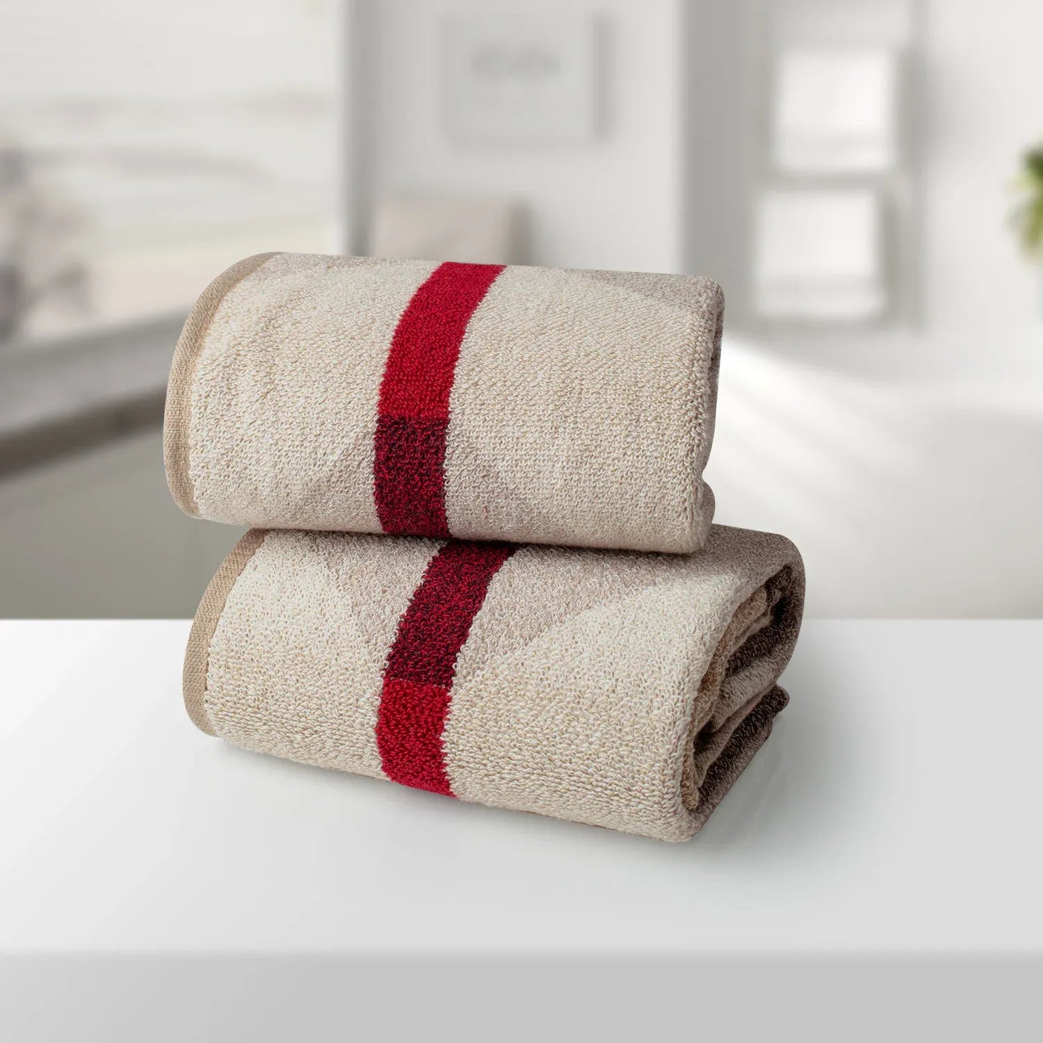 100% Luxury 2pcs Cotton Hand Towel - Pure Indulgence | Color : Coffee 02