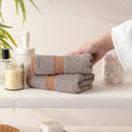 100% Luxury 2pcs Cotton Hand Towel - Pure Indulgence | Color : Grey 04