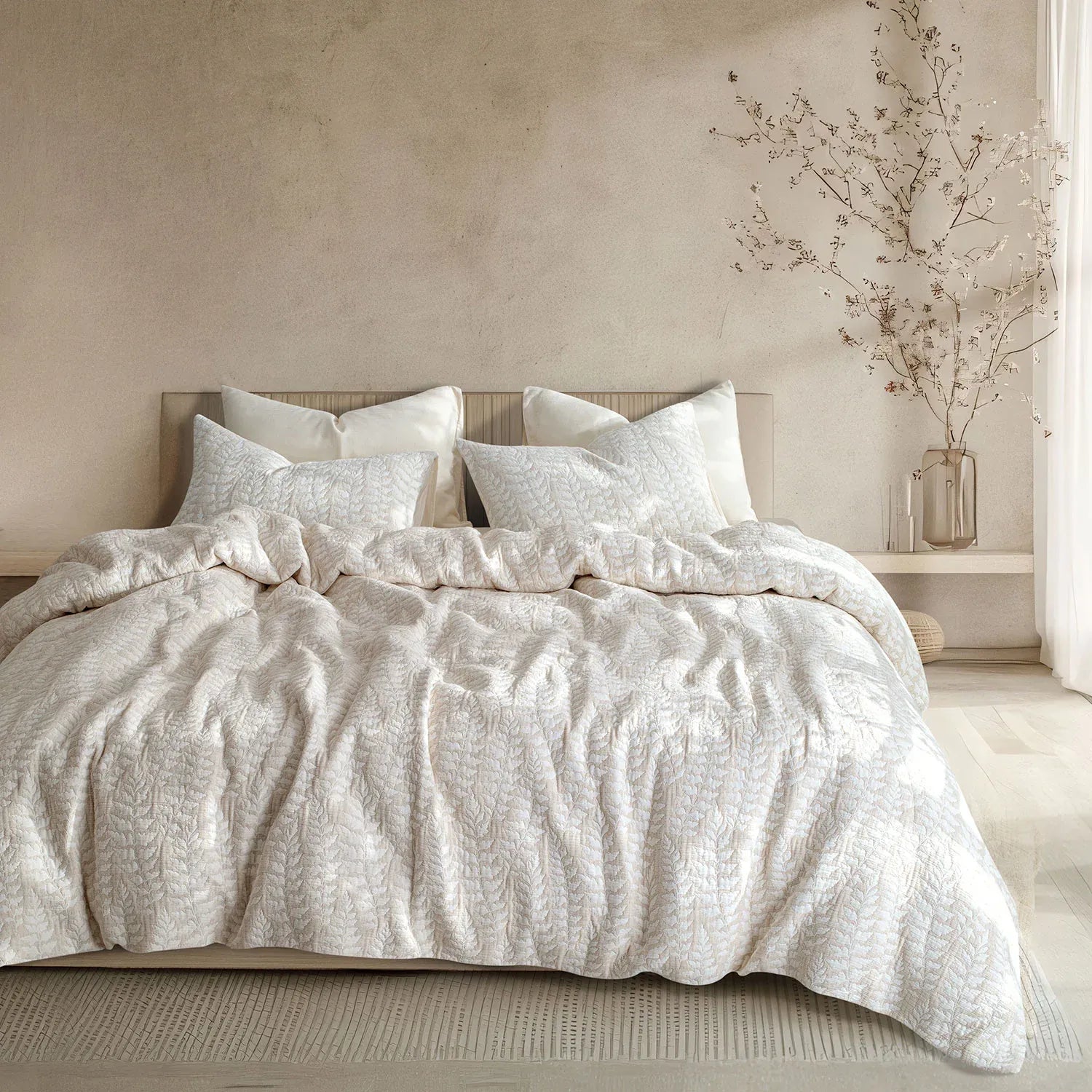 Linen Cotton JQ Bedding Collection - Everyday Softness | Color : Rowan