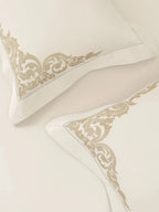 BAROQUE-SNOW WHITE KING BED SHEET SET | 1 KING BEDSHEET , 2Pcs PILLOW COVERS Sansaar A D'decor Brand