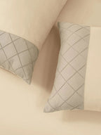 TRELLIS-BISCOTTI-FRENCH OAK KING BED SHEET SET | 1 KING BEDSHEET, 2Pcs PILLOW COVERS Sansaar A D'decor Brand