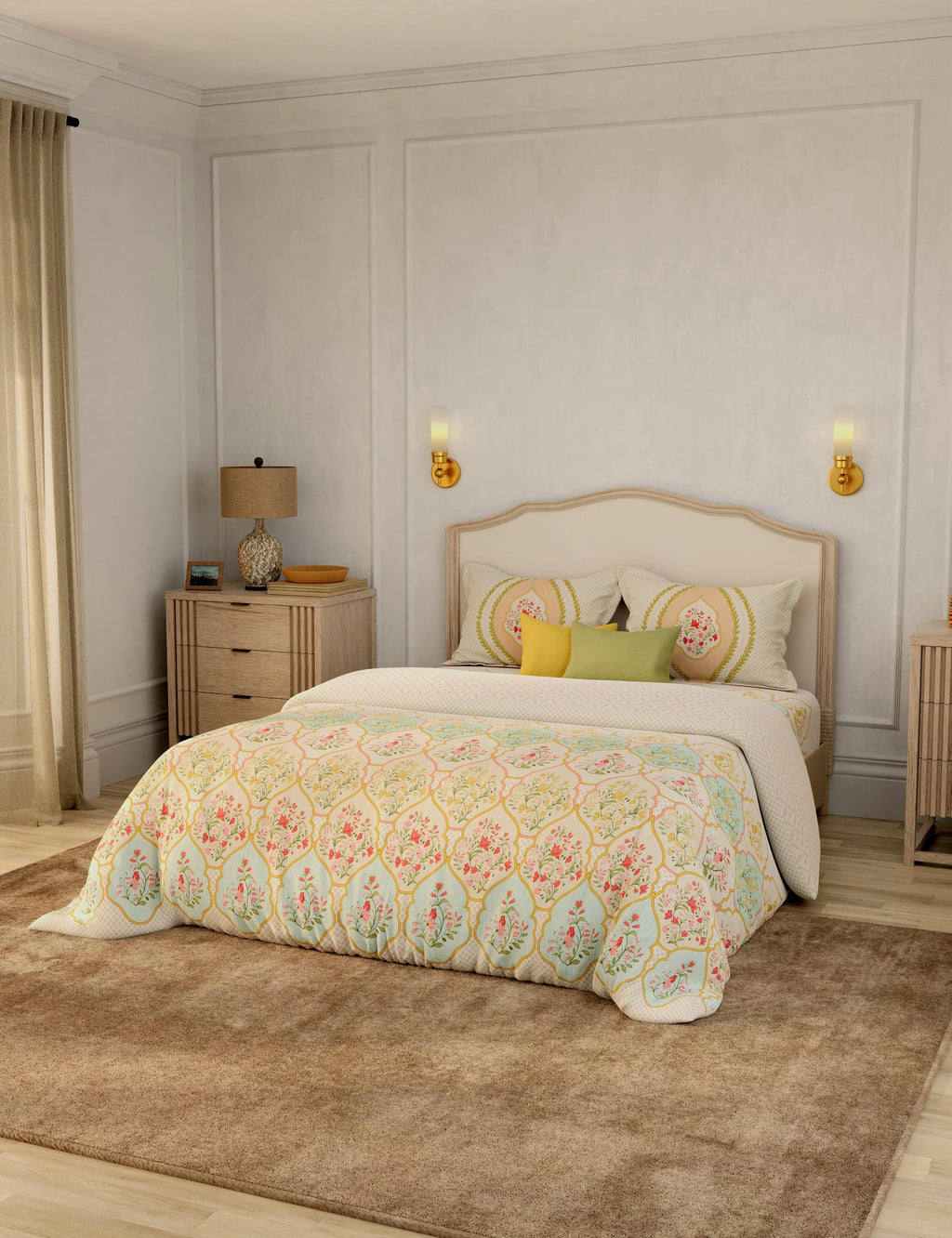 Portico Shalimaar 250TC Super King Cotton Bedsheet SS2026 - Design 3