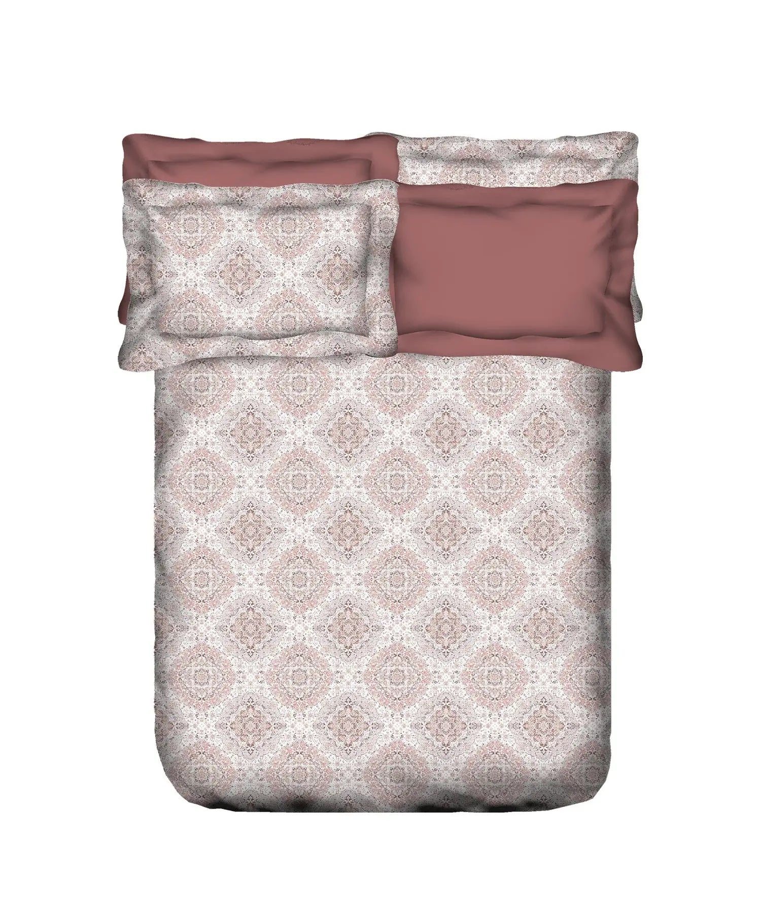 TRIDENT Nectarsoft Printed Bedsheet , 400TC , 100% Cotton - MATILDA WINE Trident