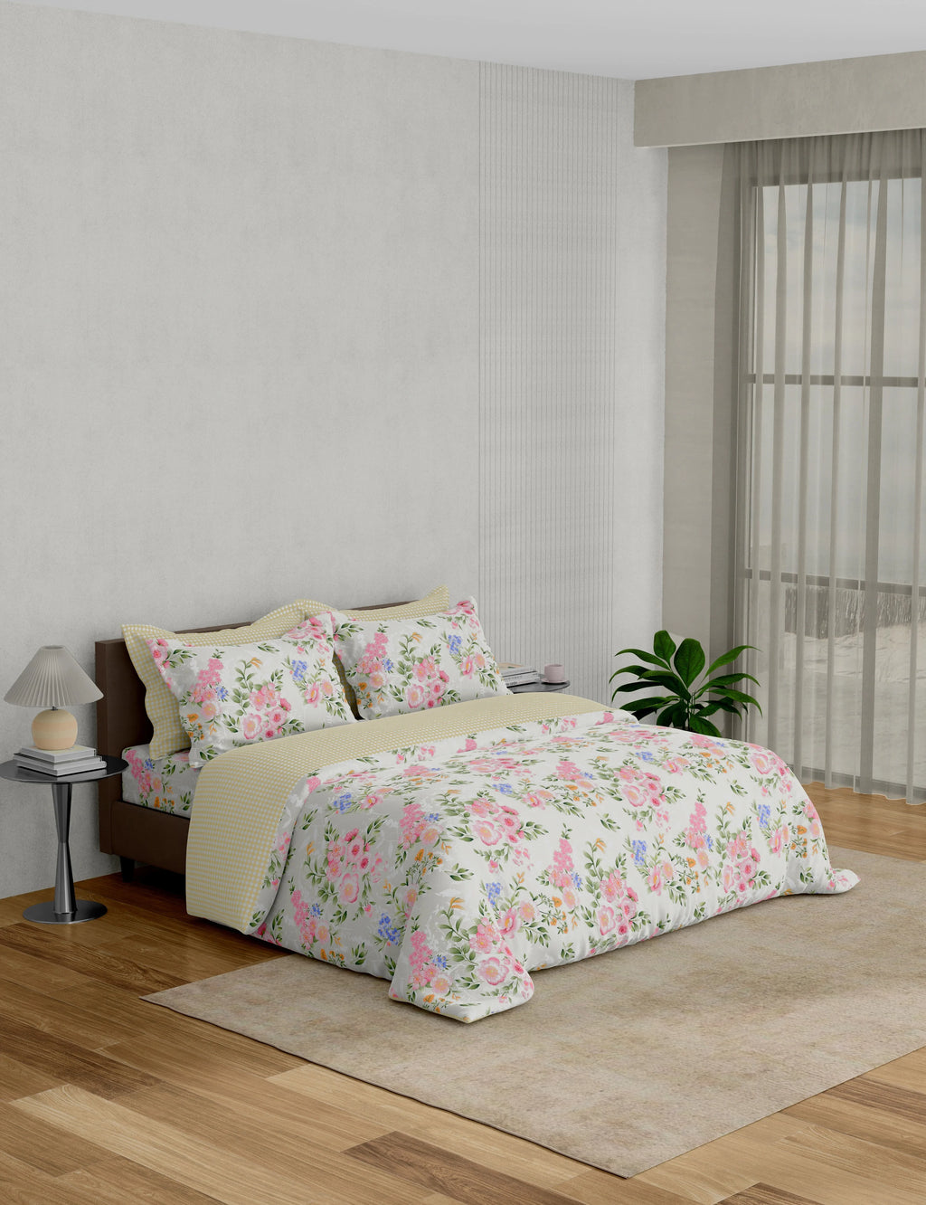 Portico New York Minova 250 TC 100% Cotton Health Pro Printed Super King Bedsheet with 4Pillow Cover SS2026