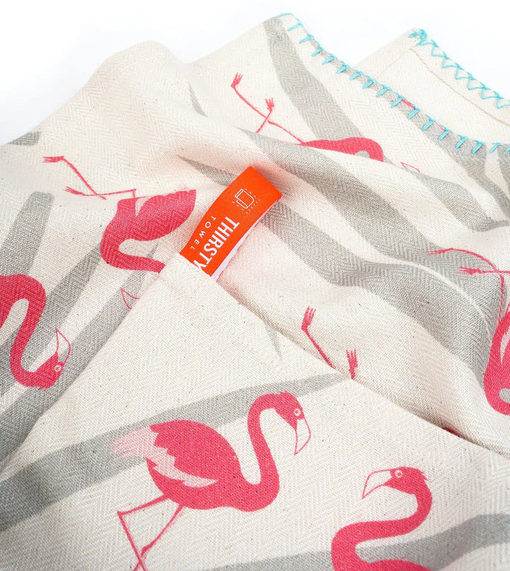Doctor Towel Tropical Flamingo Bamboo Bath Towel 70 cm X 140 cm - grahsajja