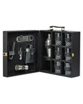 6 Glass Portable bar Set, Quilted Black GLASKART