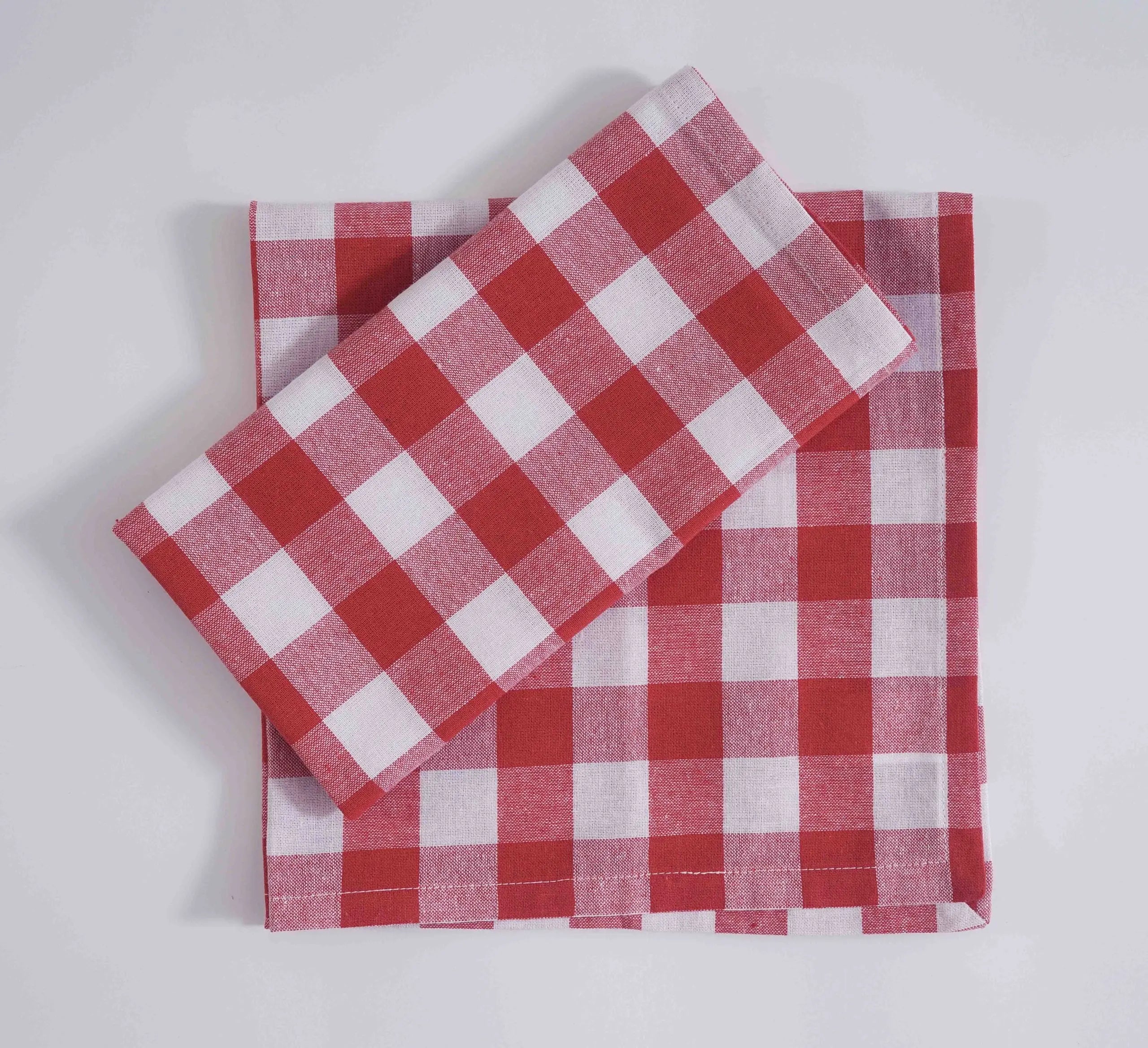 Gingham Table Napkin 45×45 cm Set of 12Pcs - grahsajja